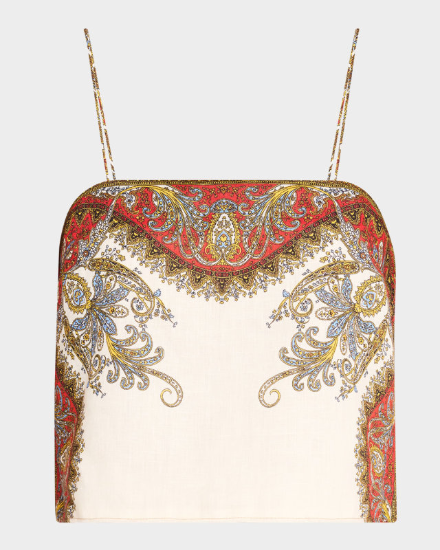 Rhea Paisley Cropped Tank Top